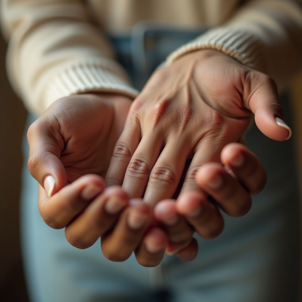 Mani intrecciate in segno di supporto